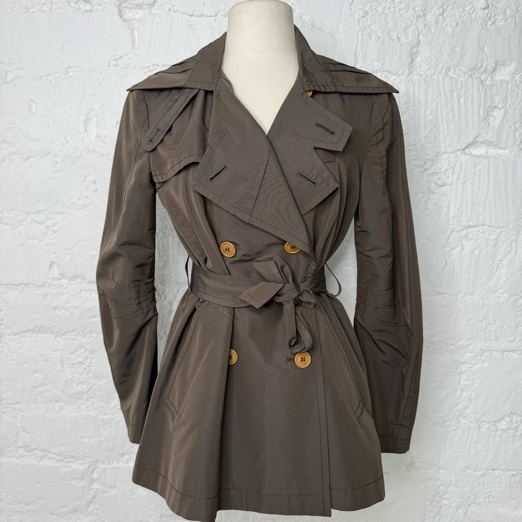 CHRISTIAN DIOR - Short Brown trench coat