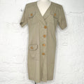 YVES SAINT LAURENT YVES SAINT LAURENT - Green Safari Dress - ALE PARIS Luxury Vintage