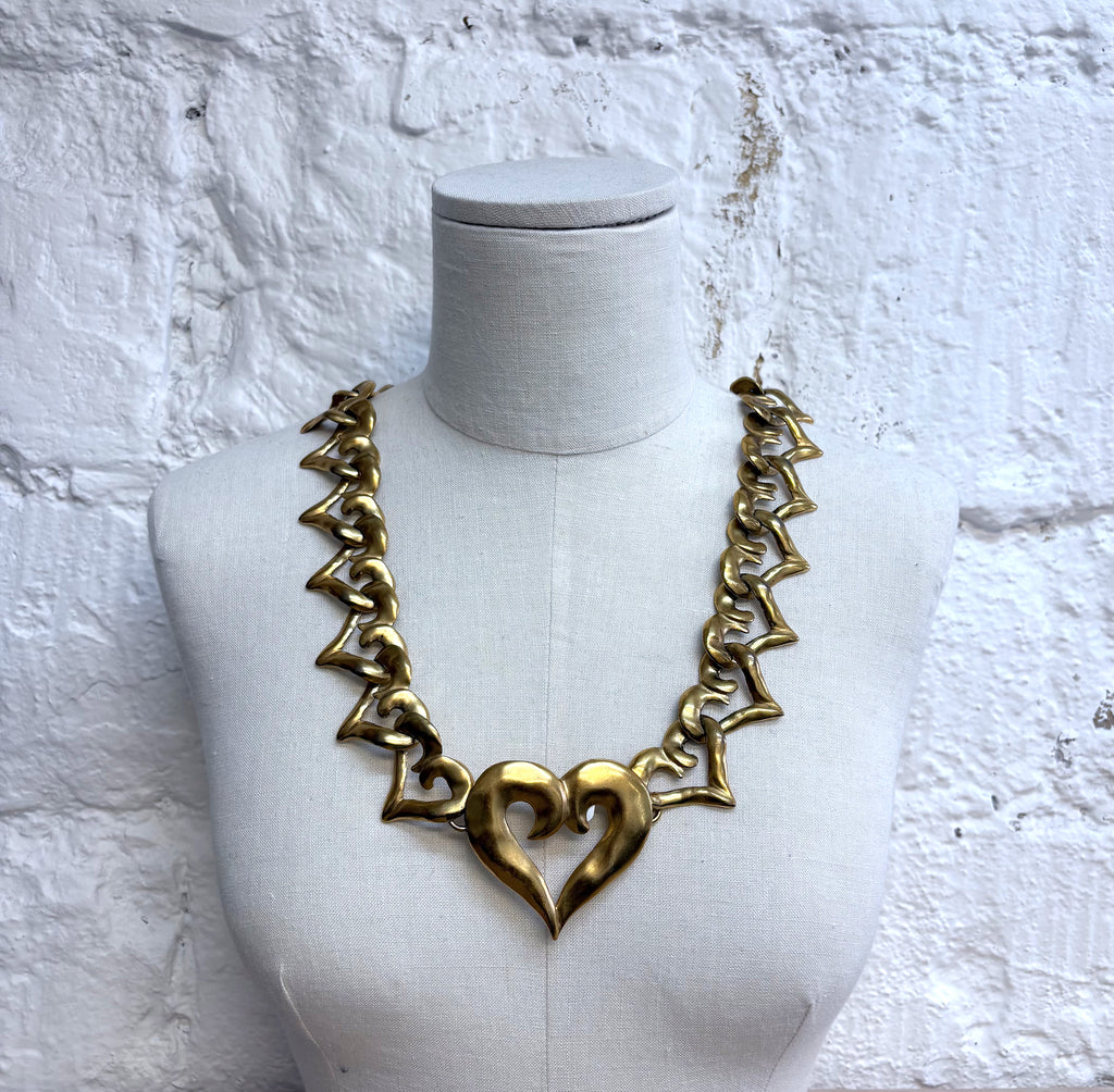 YVES SAINT LAURENT YVES SAINT LAURENT - Heart Gold Belt Necklace - ALE PARIS Luxury Vintage