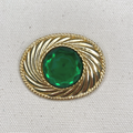 UNGARO UNGARO - Green Oval Brooch - ALE PARIS Luxury Vintage