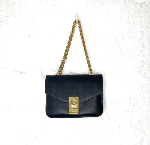 CÉLINE CELINE - Black C Bag - ALE PARIS Luxury Vintage