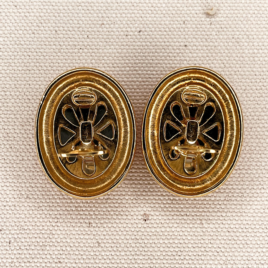 YVES SAINT LAURENT YVES SAINT LAURENT - Oval Clip Earrings - ALE PARIS Luxury Vintage