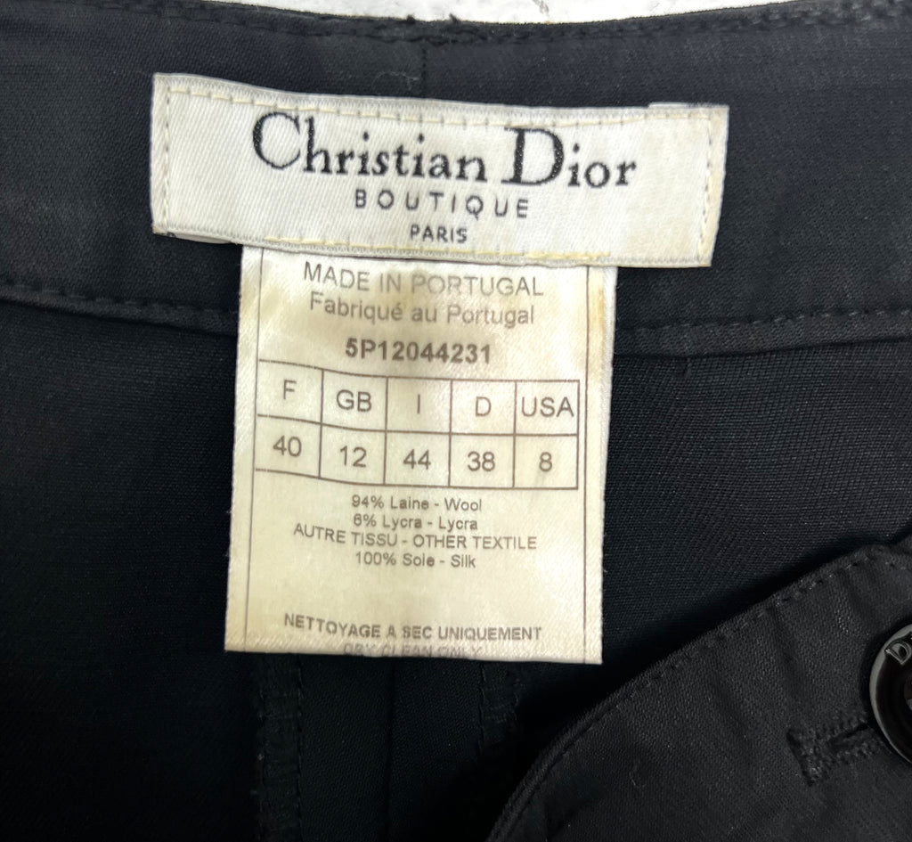 CHRISTIAN DIOR CHRISTIAN - Dior Low Waisted Black Pleats Pants - ALE PARIS Luxury Vintage
