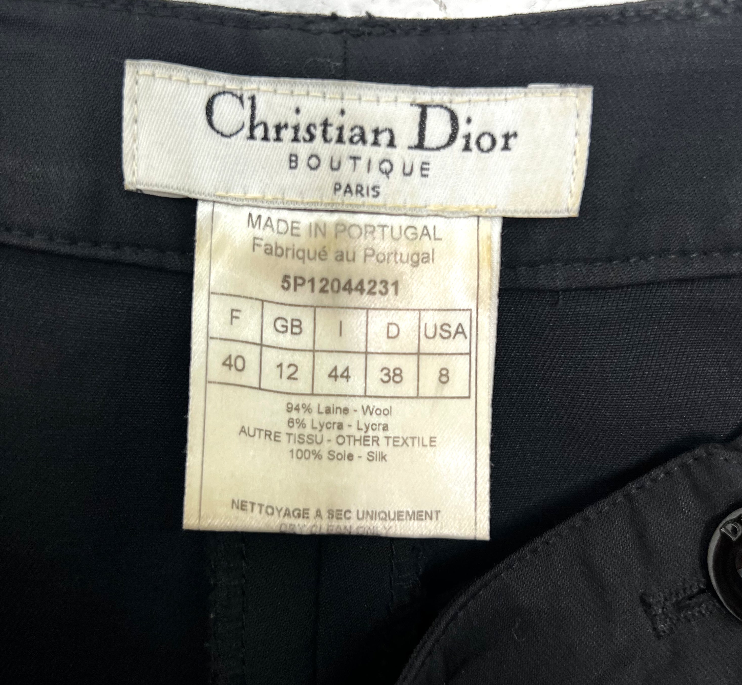 CHRISTIAN DIOR CHRISTIAN - Dior Low Waisted Black Pleats Pants - ALE PARIS Luxury Vintage