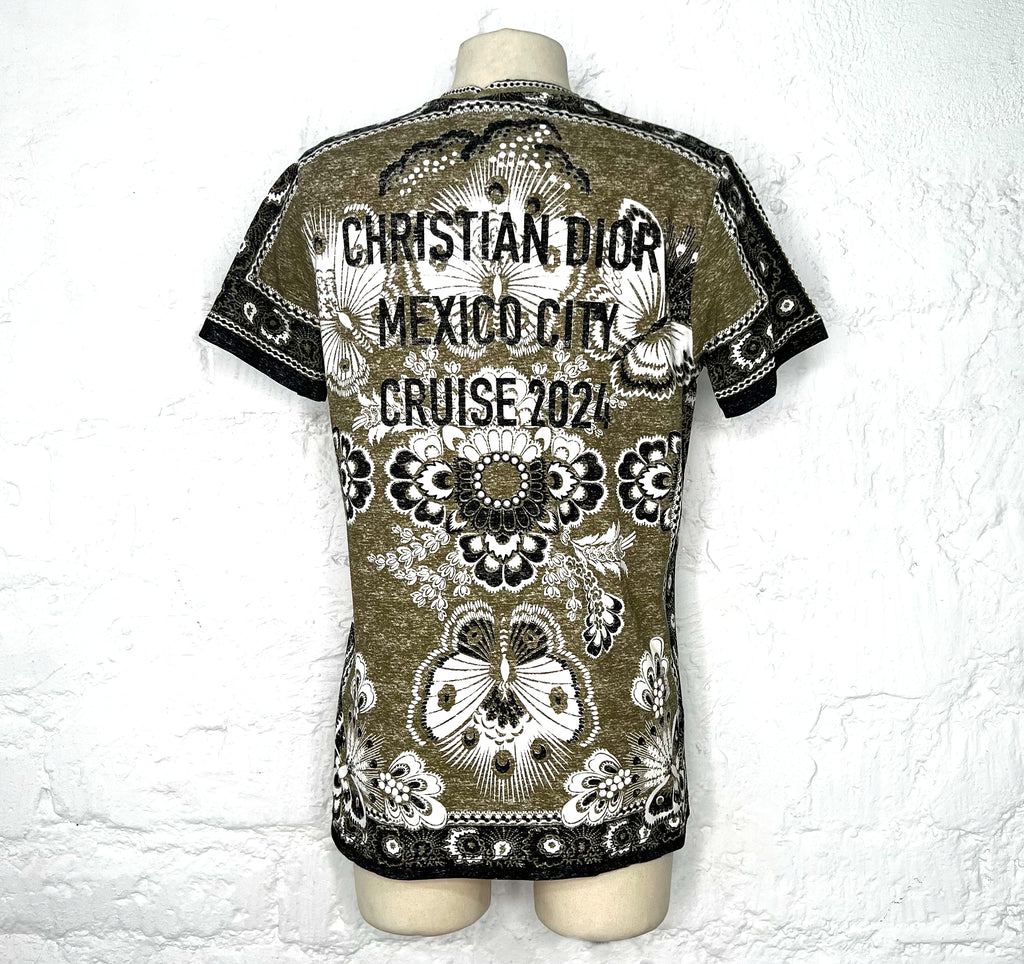 CHRISTIAN DIOR CHRISTIAN DIOR - Cruise Printed Kaki T Shirt - ALE PARIS Luxury Vintage