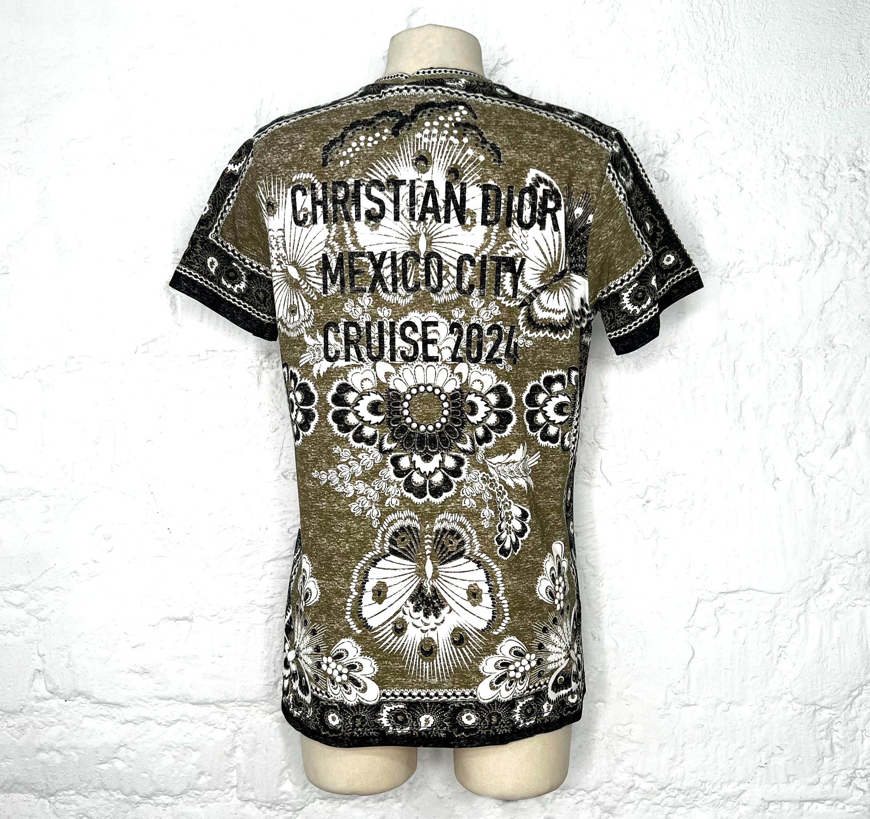 CHRISTIAN DIOR CHRISTIAN DIOR - Cruise Printed Kaki T Shirt - ALE PARIS Luxury Vintage