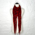 ALEXANDER MCQUEEN ALEXANDER MCQUEEN - Orange Fire Leopard Head Skull Scarf - ALE PARIS Luxury Vintage