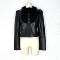 FENDI FENDI - Black Short Leather Jacket - ALE PARIS Luxury Vintage