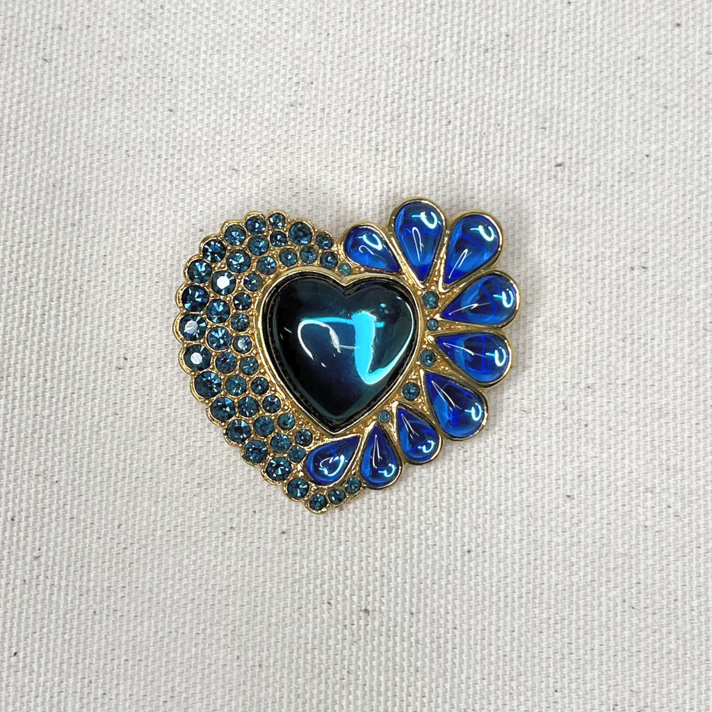 YVES SAINT LAURENT YVES SAINT LAURENT - Heart Blue Brooch - ALE PARIS Luxury Vintage