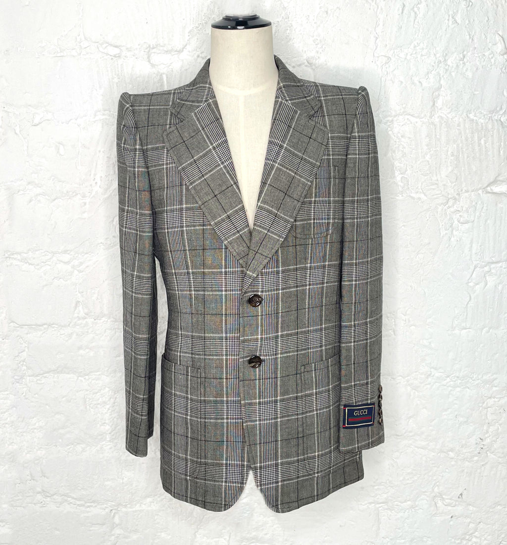 GUCCI GUCCI - Grey Checkered Blazer - ALE PARIS Luxury Vintage