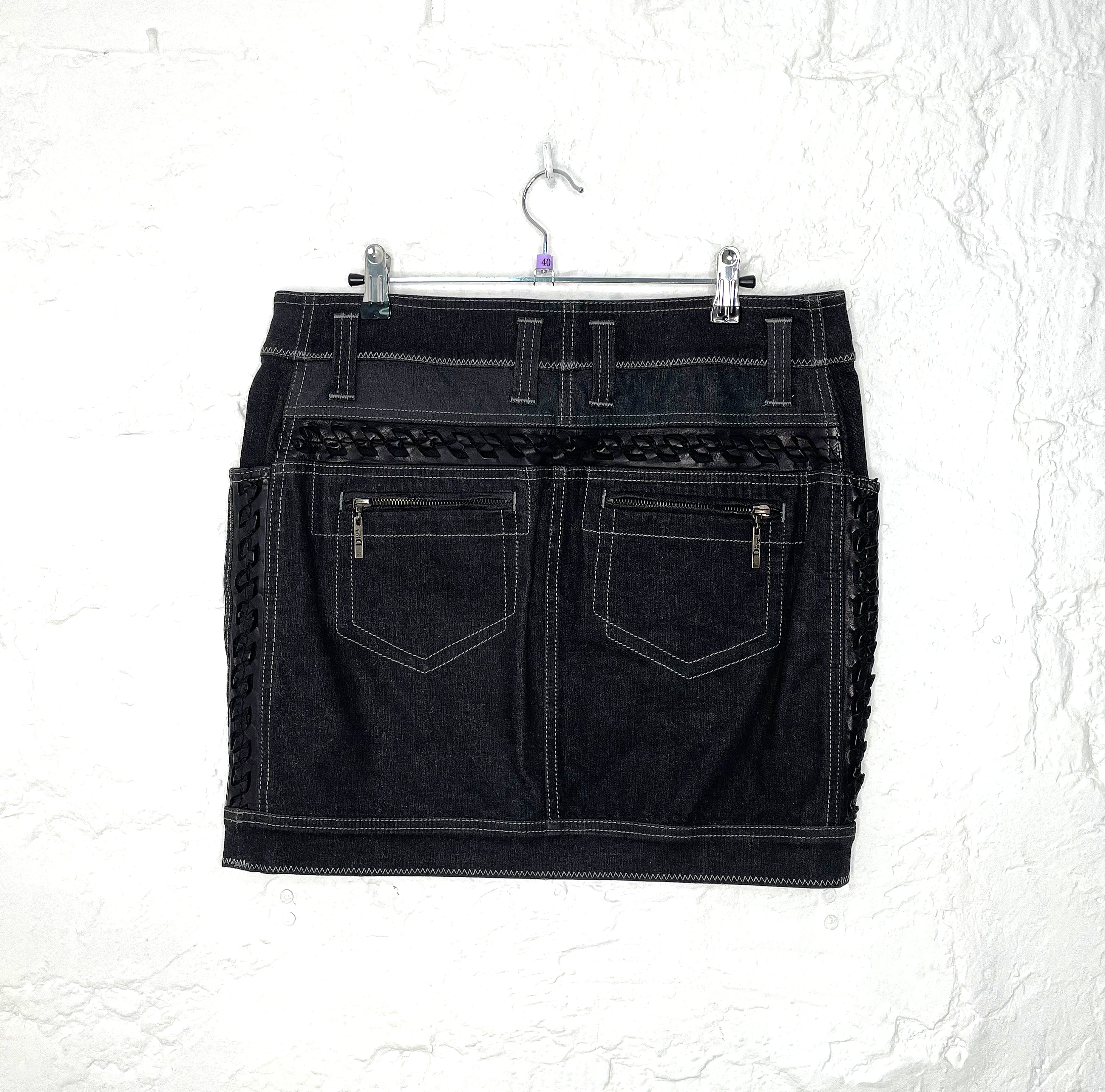 CHRISTIAN DIOR CHRISTIAN DIOR -  Low Waisted Denim Black Skirt - ALE PARIS Luxury Vintage