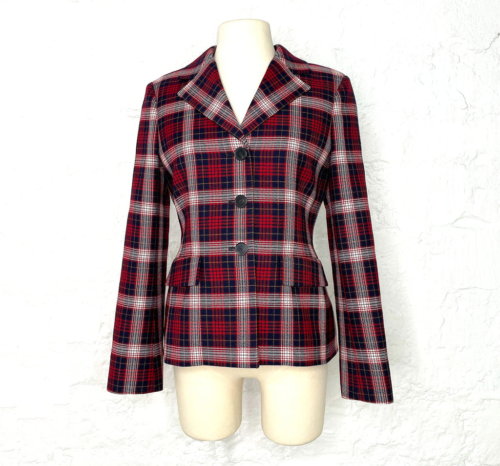 CHRISTIAN DIOR CHRISTIAN DIOR - Red Plaid Jacket - ALE PARIS Luxury Vintage