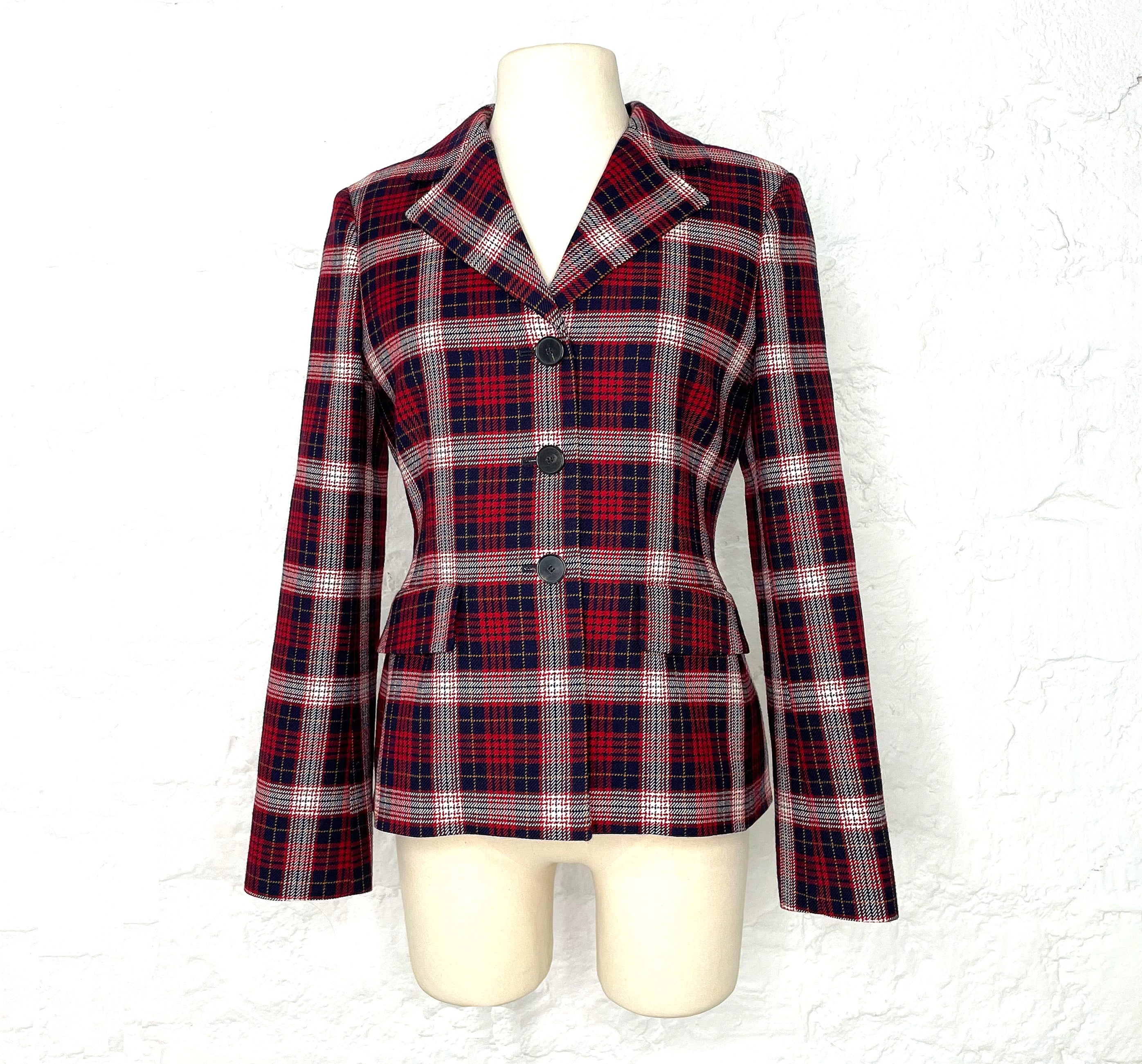 CHRISTIAN DIOR CHRISTIAN DIOR - Red Plaid Jacket - ALE PARIS Luxury Vintage