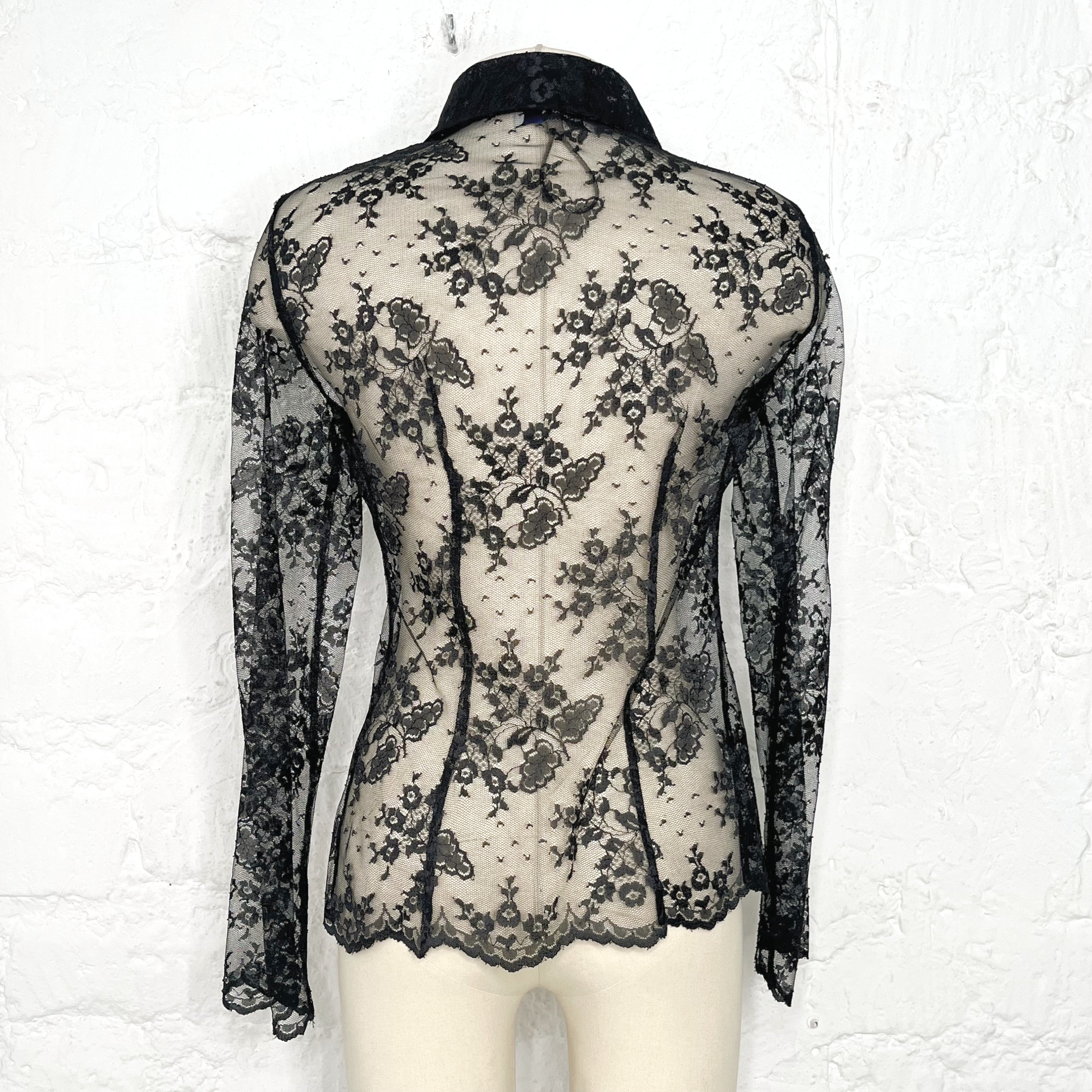 MONTANA BLU MONTANA - Blu Black Lace Shirt - ALE PARIS Luxury Vintage