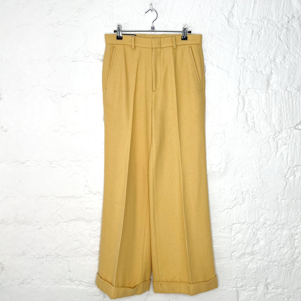 GUCCI GUCCI - Chick Yellow Wide Leg Trousers - ALE PARIS Luxury Vintage