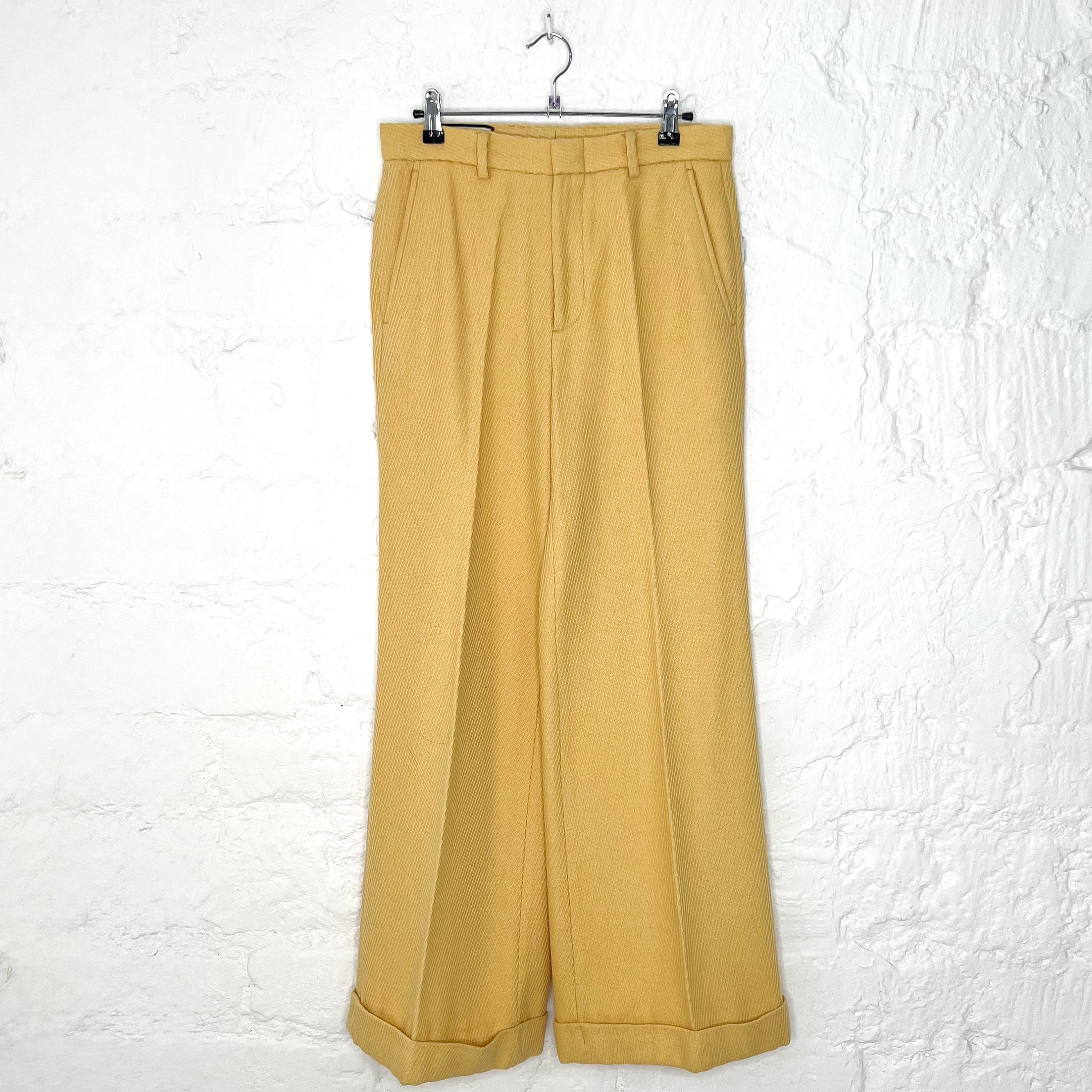 GUCCI GUCCI - Chick Yellow Wide Leg Trousers - ALE PARIS Luxury Vintage