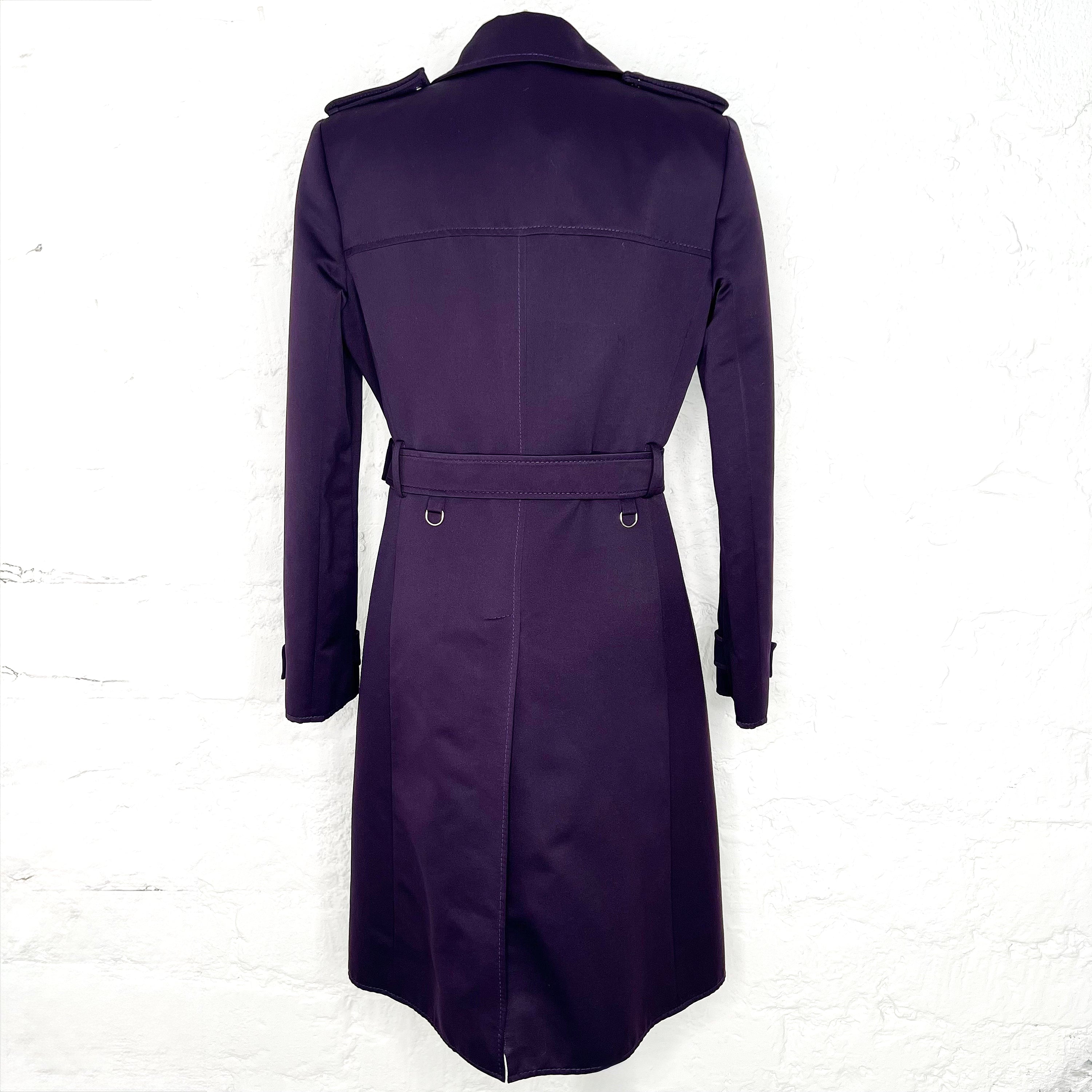 MIU MIU MIU - Miu Dark Purple Trench Coat - ALE PARIS Luxury Vintage