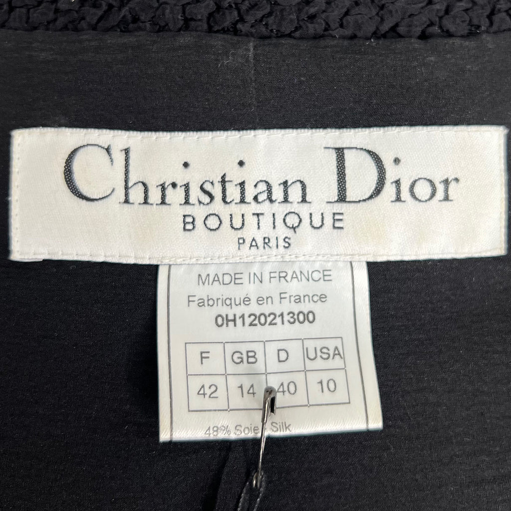 CHRISTIAN DIOR - Black wool frayed extensible jacket - ALE PARIS Luxury Vintage