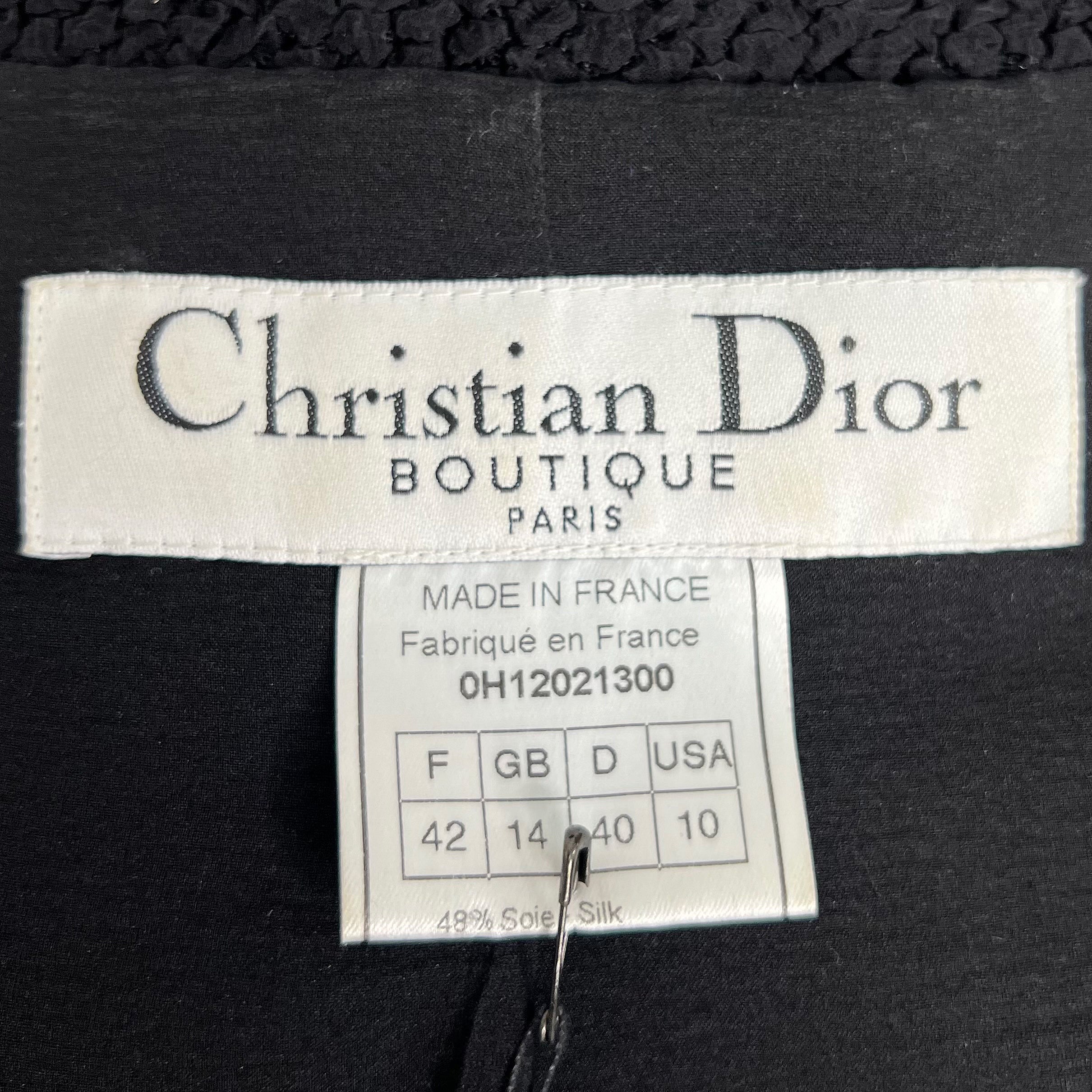 CHRISTIAN DIOR - Black wool frayed extensible jacket - ALE PARIS Luxury Vintage