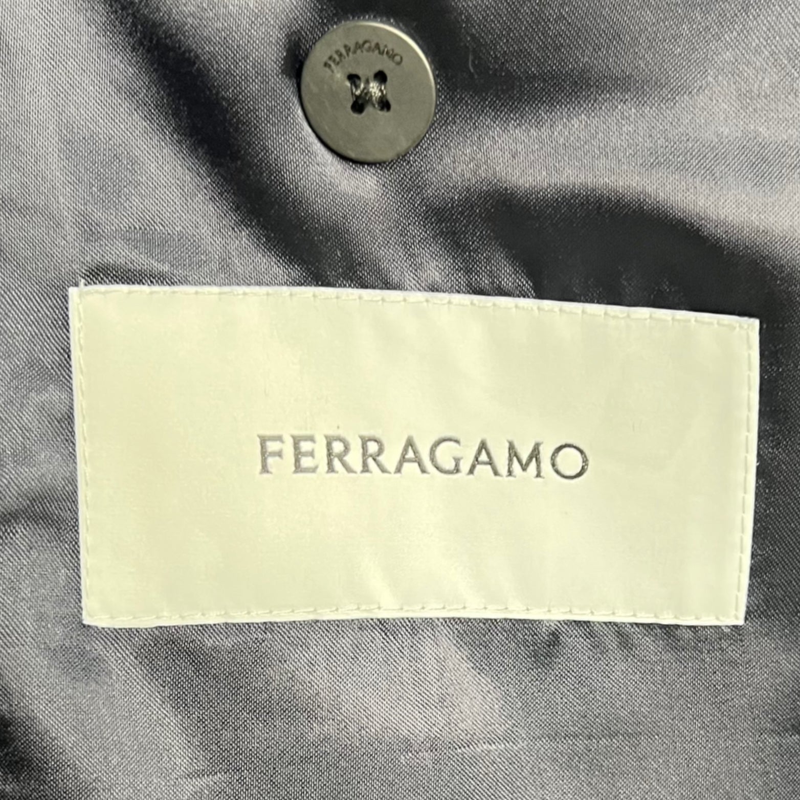 FERRAGAMMO - Navy contrast-piping wool single-breasted blazer - ALE PARIS Luxury Vintage