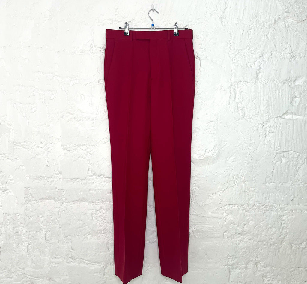 GUCCI GUCCI - Red Pleated Pants - ALE PARIS Luxury Vintage