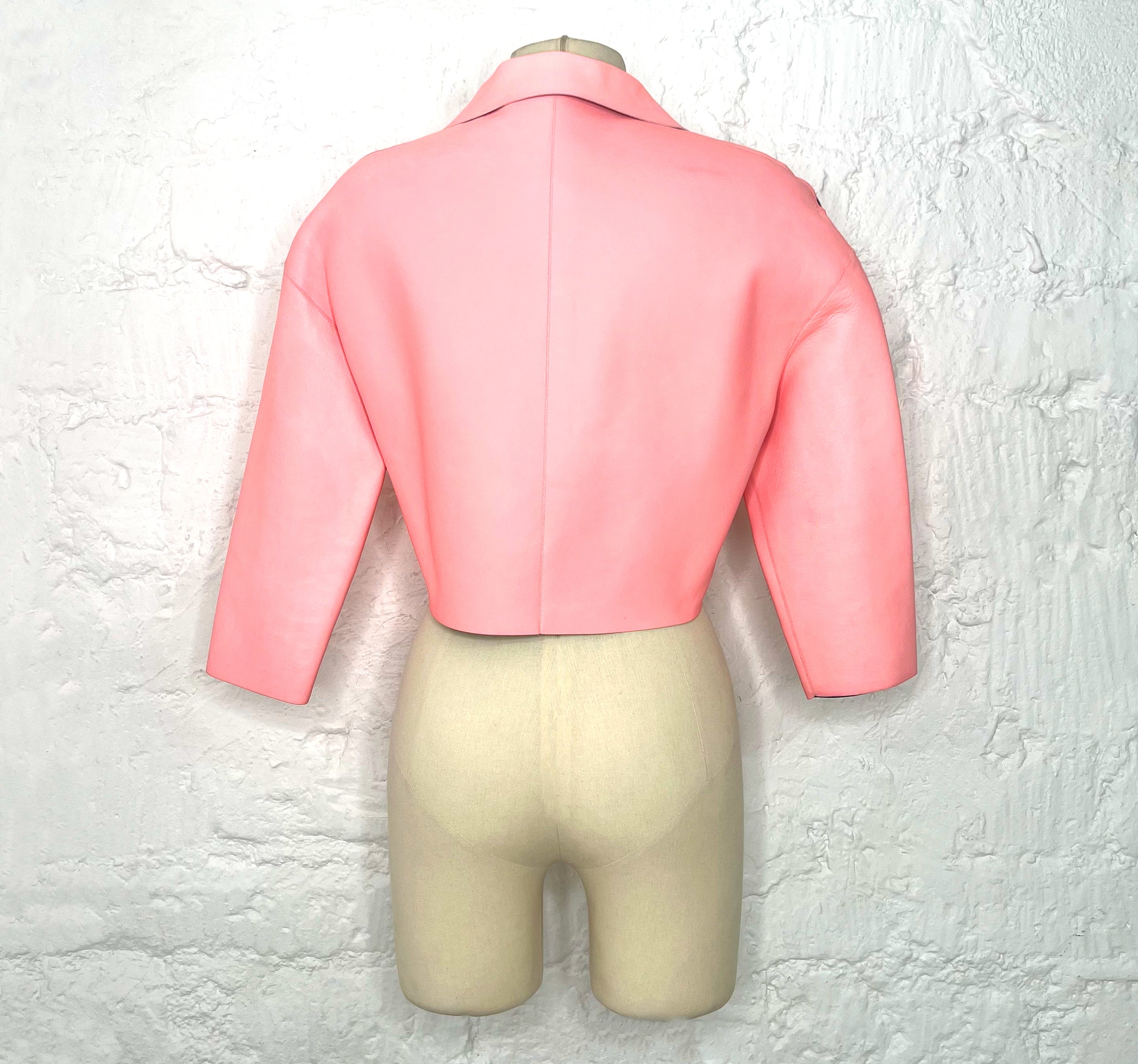 CHRISTIAN DIOR CHRISTIAN DIOR -  Cropped Pink Leather Jacket - ALE PARIS Luxury Vintage
