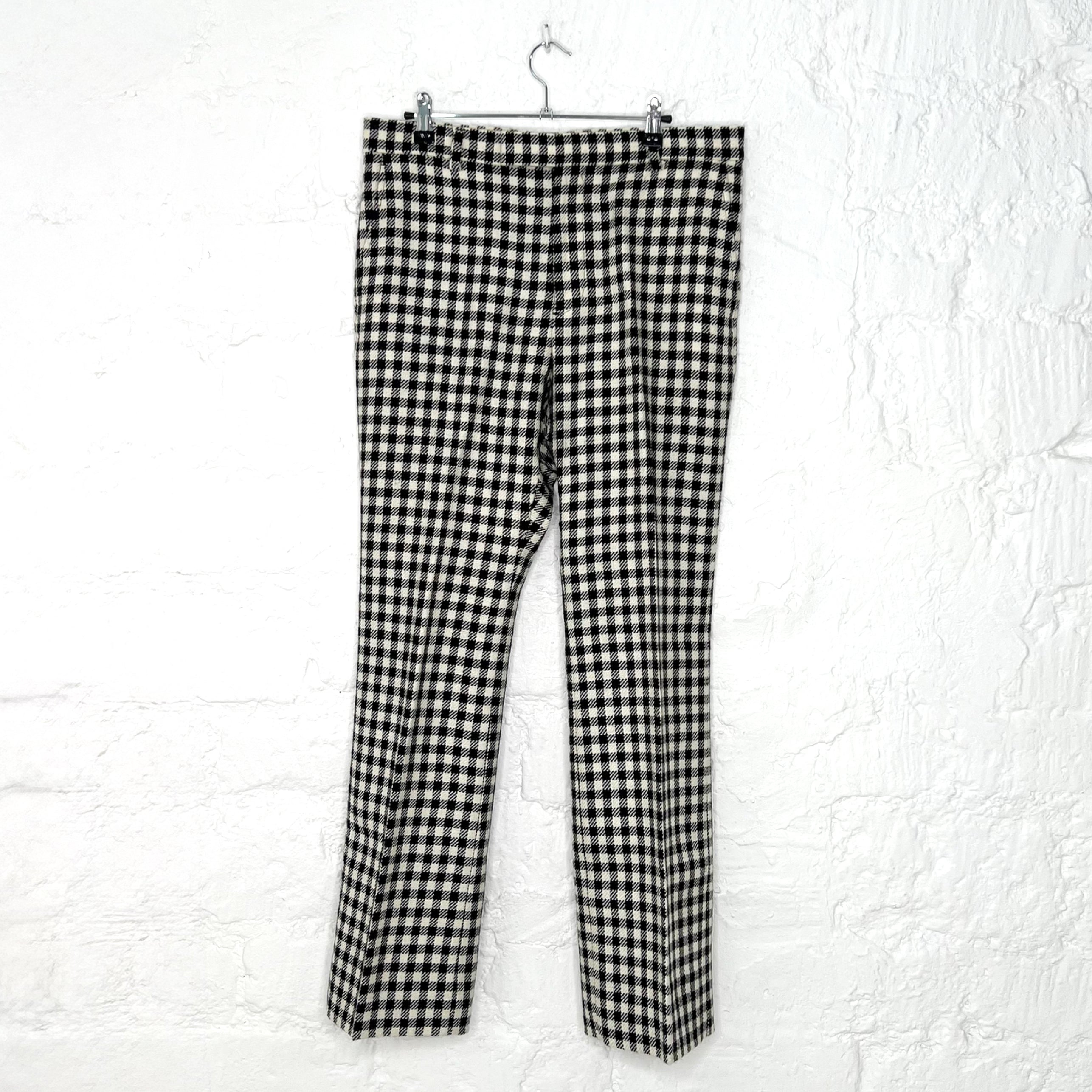 GUCCI GUCCI - Vichy Pattern Wide Leg Trousers - ALE PARIS Luxury Vintage
