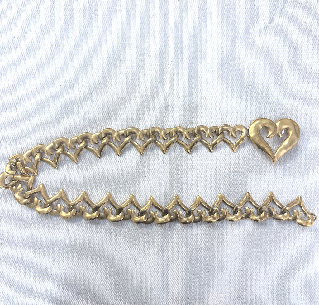 YVES SAINT LAURENT YVES SAINT LAURENT - Heart Gold Belt Necklace - ALE PARIS Luxury Vintage