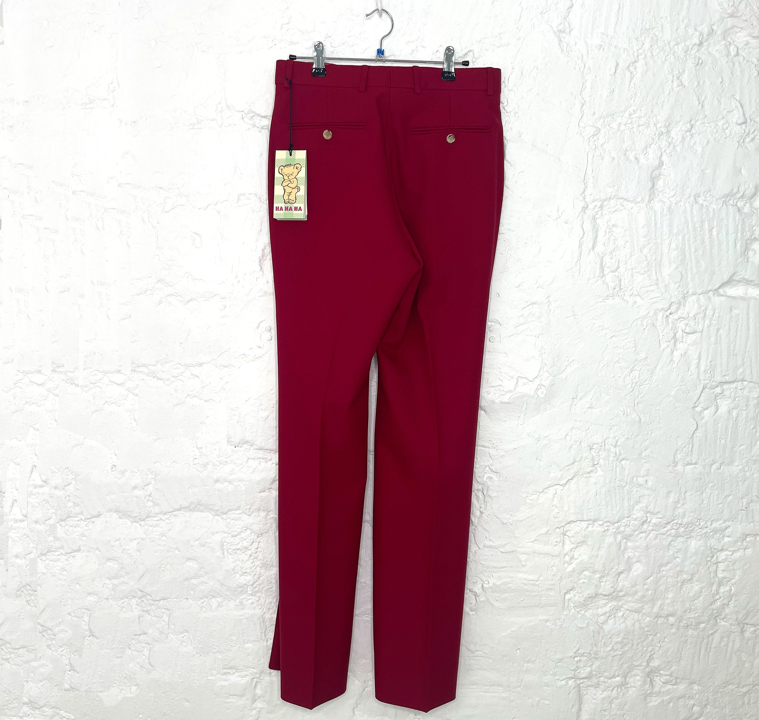 GUCCI GUCCI - Red Pleated Pants - ALE PARIS Luxury Vintage