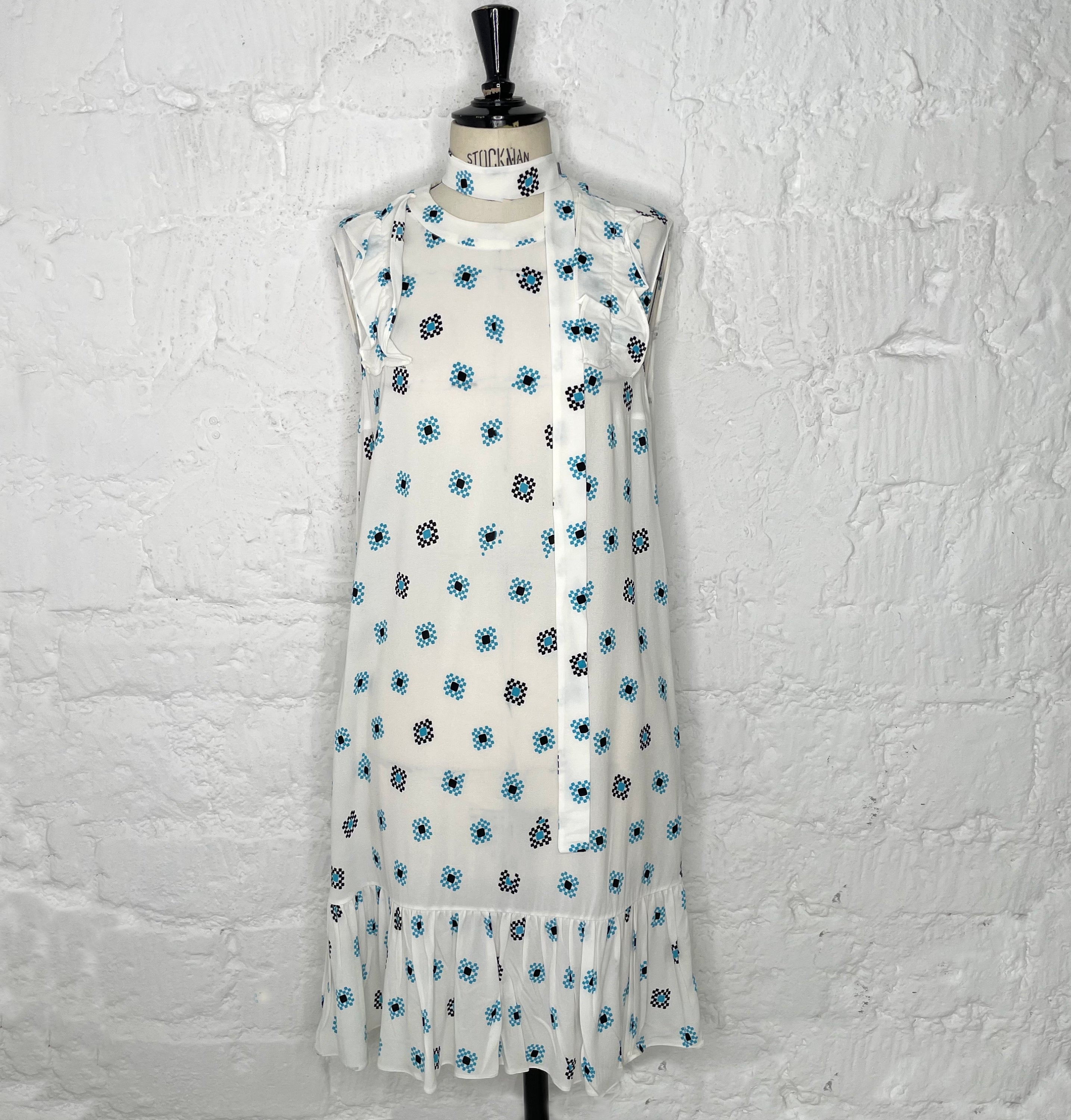 PRADA PRADA - Checkered White Dress - ALE PARIS Luxury Vintage