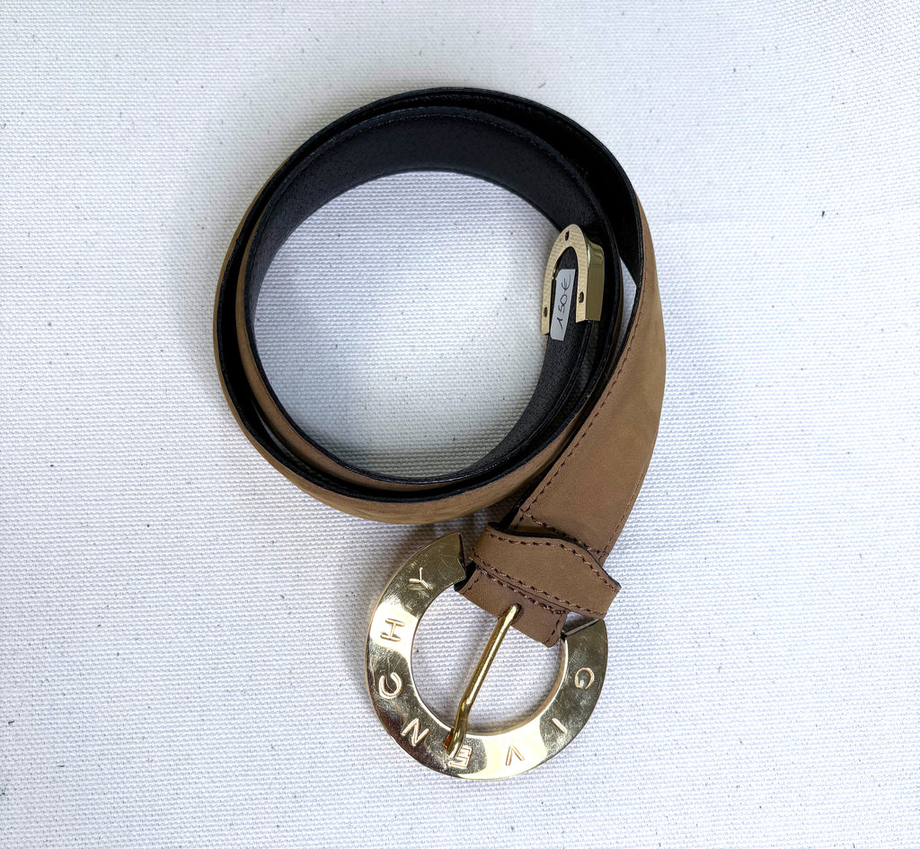 GIVENCHY GIVENCHY - Beige And Gold Nubuck Belt - ALE PARIS Luxury Vintage