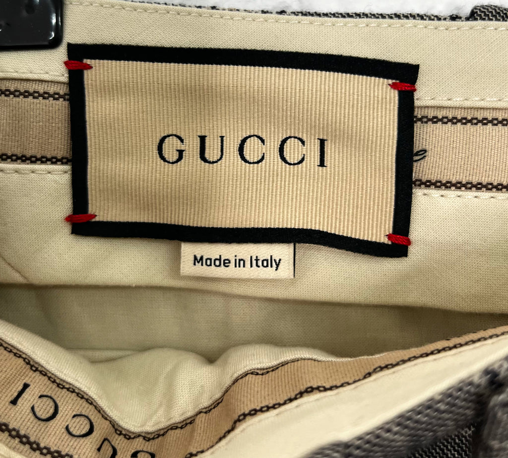 GUCCI GUCCI - Plaid Grey Pants - ALE PARIS Luxury Vintage