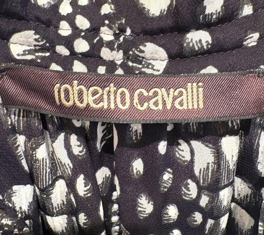 CAVALLI CAVALLI - Fluid Black And White Patterned Dress - ALE PARIS Luxury Vintage