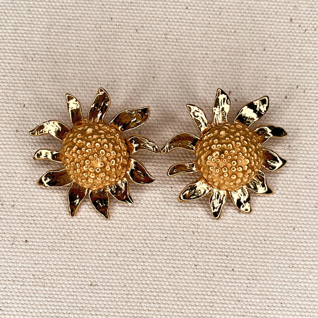 YVES SAINT LAURENT YVES SAINT LAURENT - Flower Clip Earrings - ALE PARIS Luxury Vintage