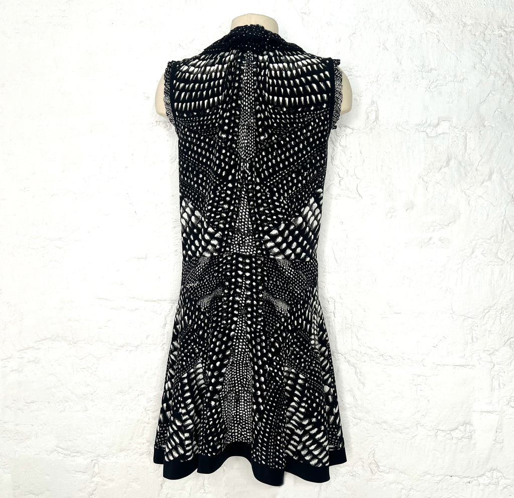 CAVALLI CAVALLI - Fluid Black And White Patterned Dress - ALE PARIS Luxury Vintage
