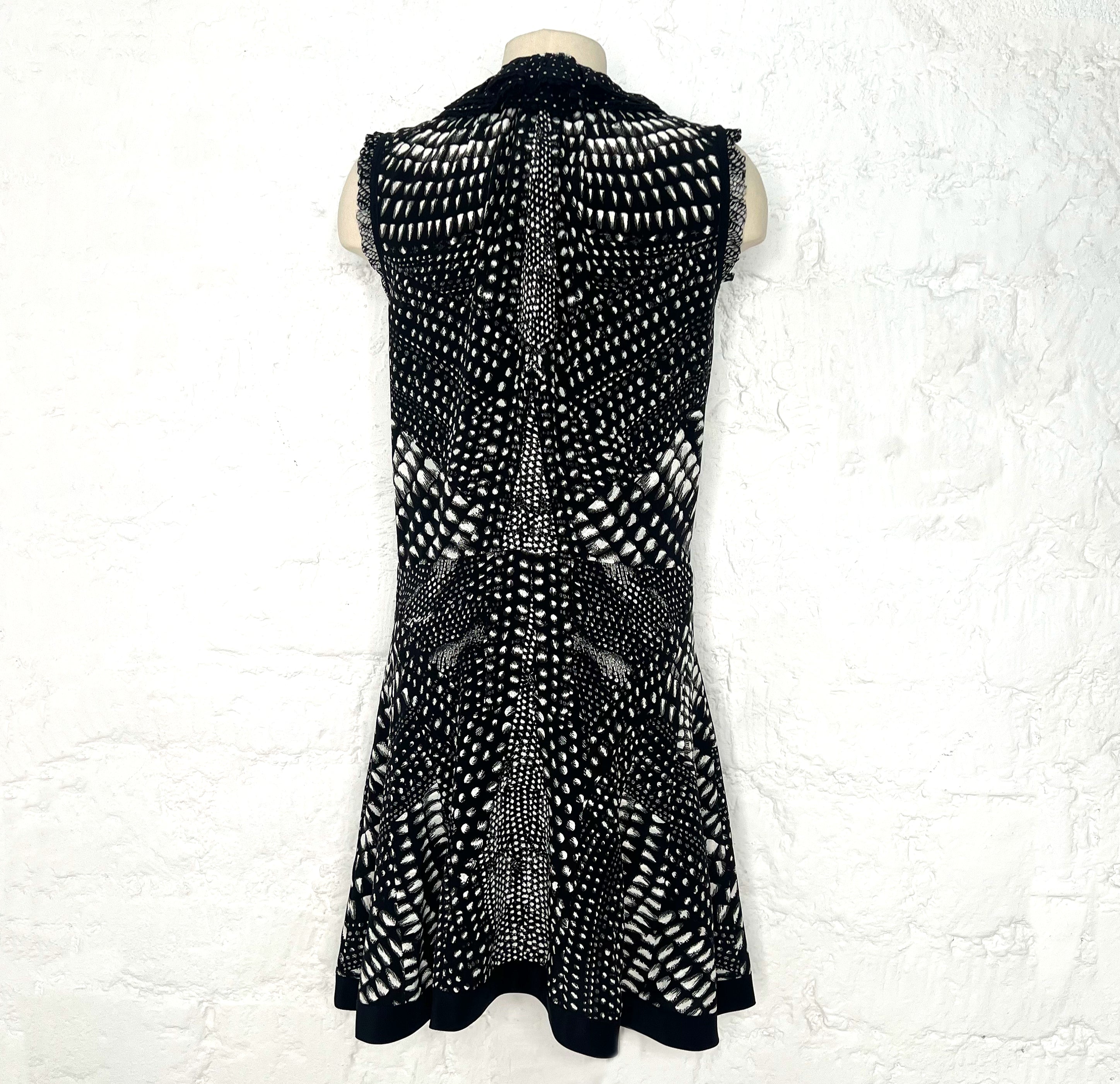 CAVALLI CAVALLI - Fluid Black And White Patterned Dress - ALE PARIS Luxury Vintage