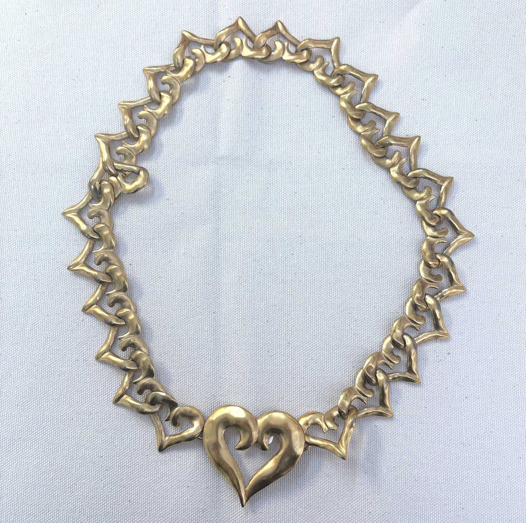 YVES SAINT LAURENT YVES SAINT LAURENT - Heart Gold Belt Necklace - ALE PARIS Luxury Vintage