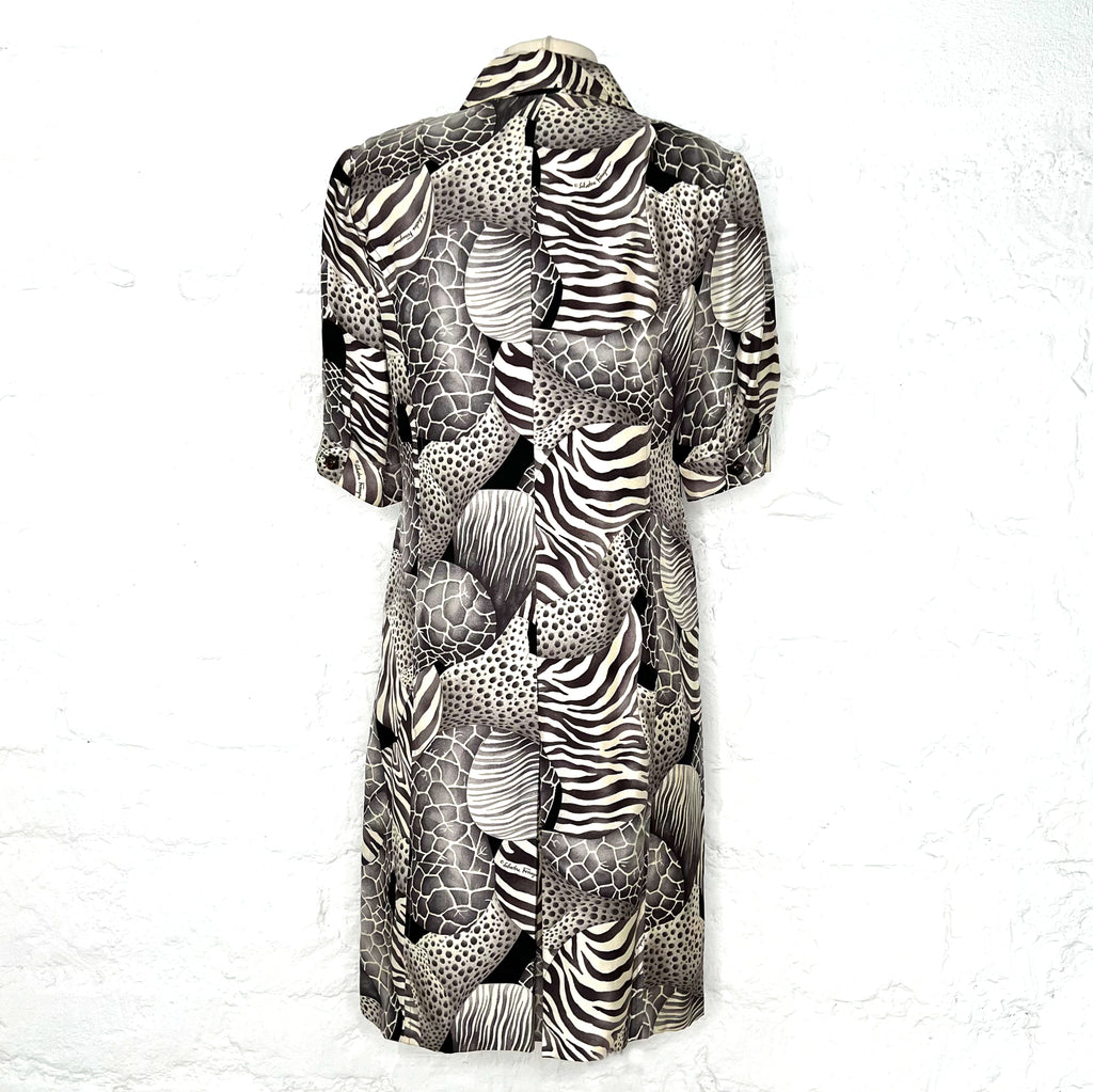FERRAGAMO FERRAGAMO - Animal Printed Shirt Dress - ALE PARIS Luxury Vintage