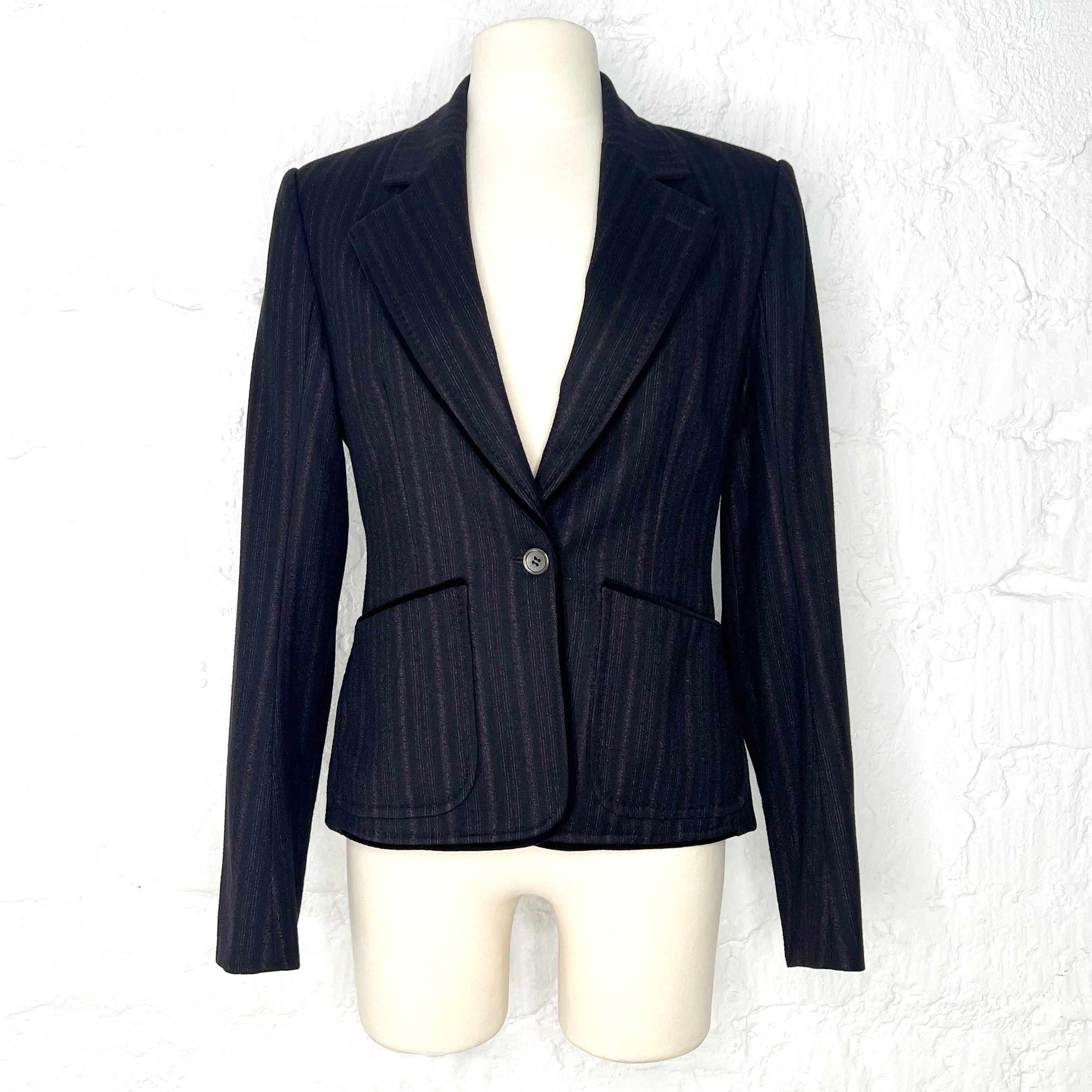 YVES SAINT LAURENT YVES SAINT LAURENT - Blue Navy Striped Blazer - ALE PARIS Luxury Vintage