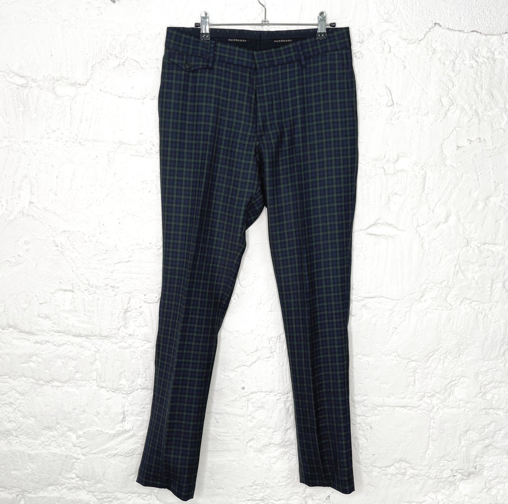 Burberry BURBERRY - Blue And Green Vichy Pants - ALE PARIS Luxury Vintage