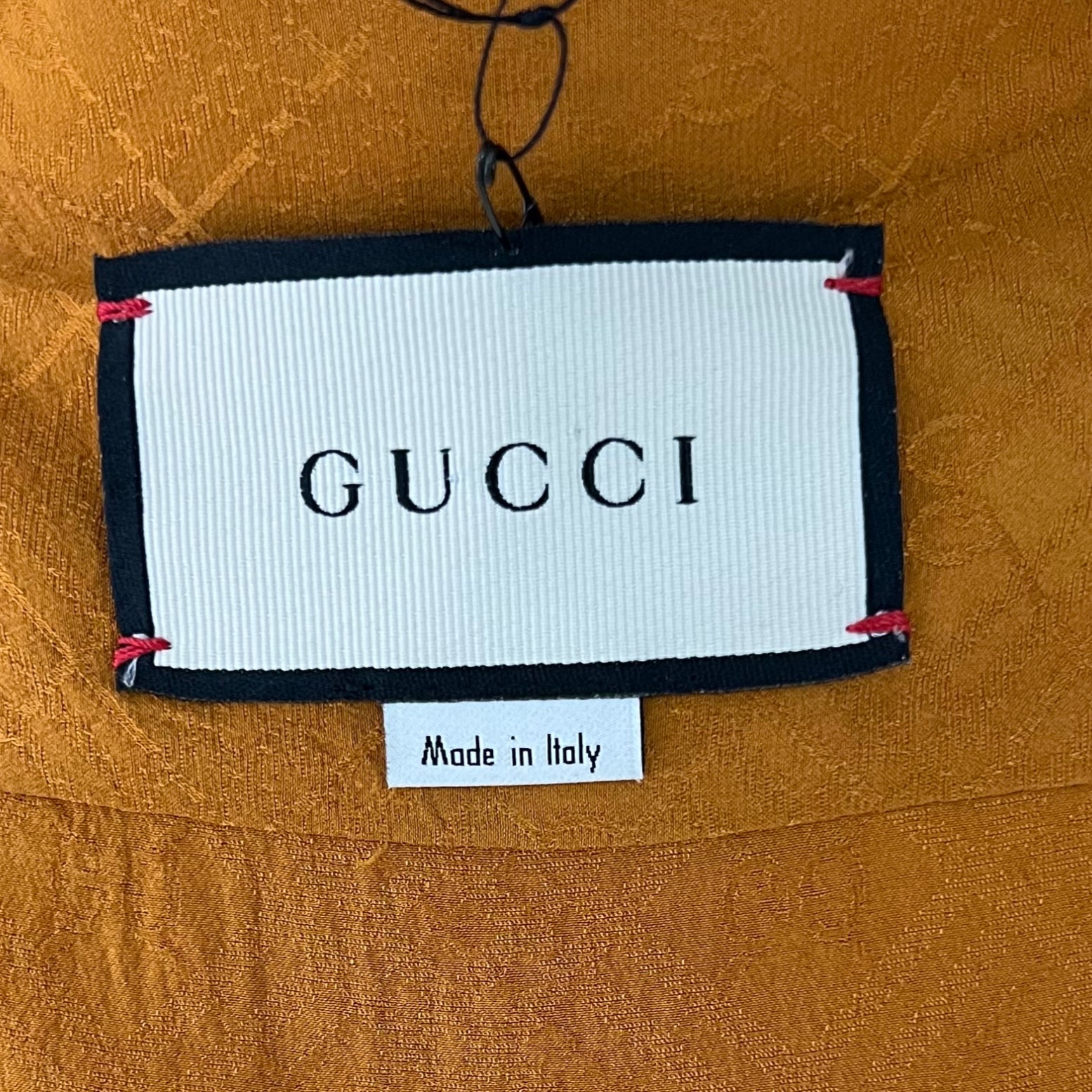 GUCCI GUCCI - Orange Jacquard Silk Monogram Gg Shirt - ALE PARIS Luxury Vintage