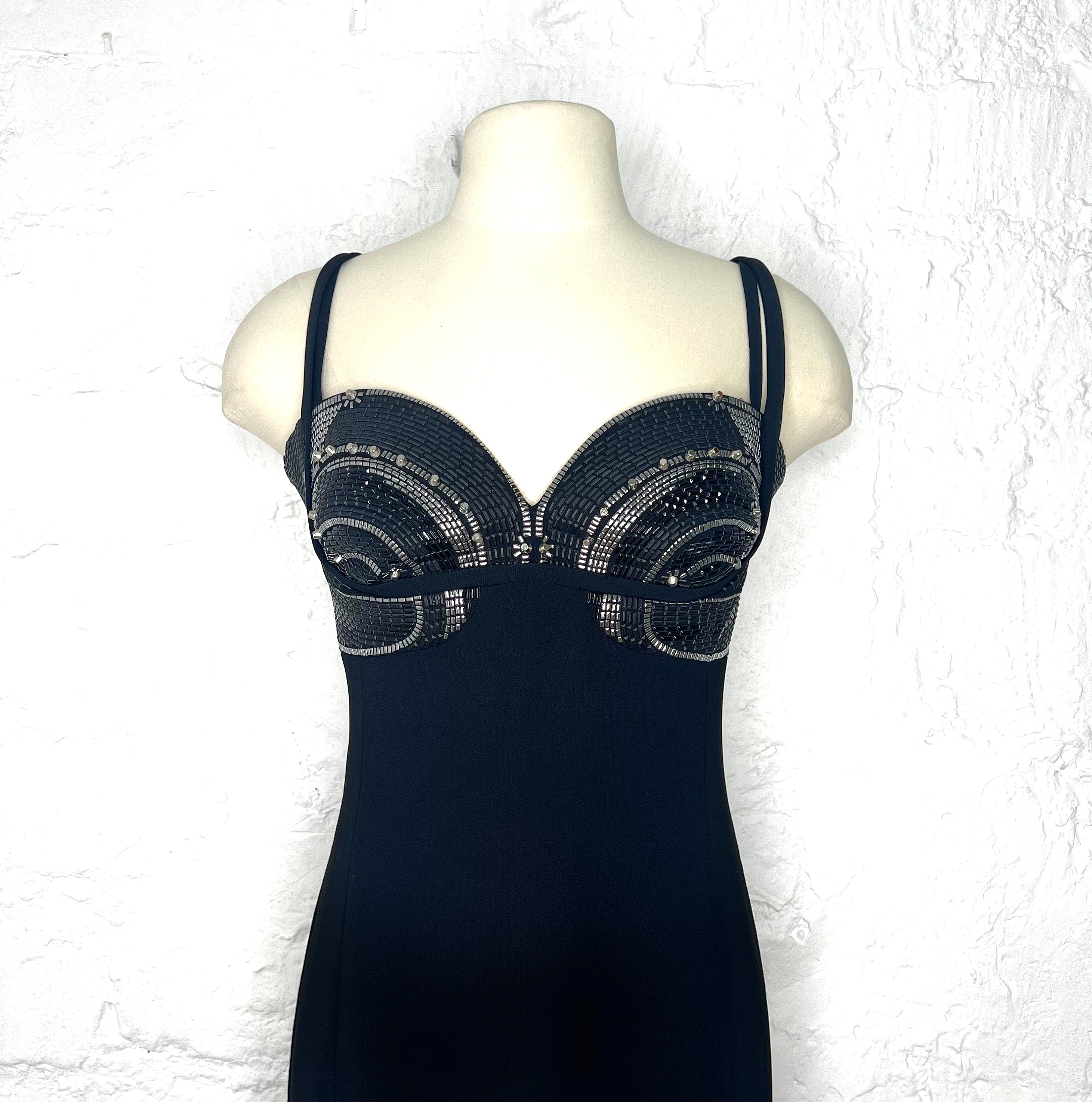 VERSACE VERSACE - Long Black Sequin Dress - ALE PARIS Luxury Vintage