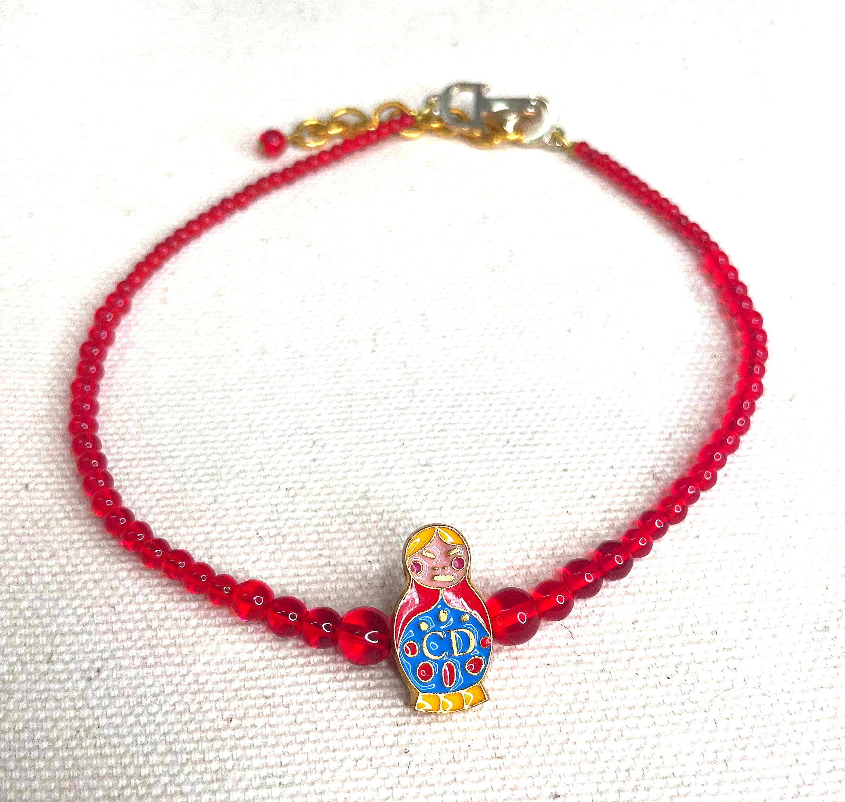 CHRISTIAN DIOR CHRISTIAN DIOR - Russian Doll Red Necklace - ALE PARIS Luxury Vintage