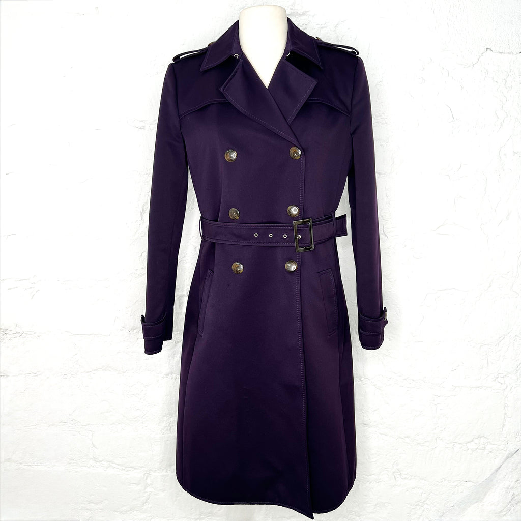 MIU MIU MIU - Miu Dark Purple Trench Coat - ALE PARIS Luxury Vintage