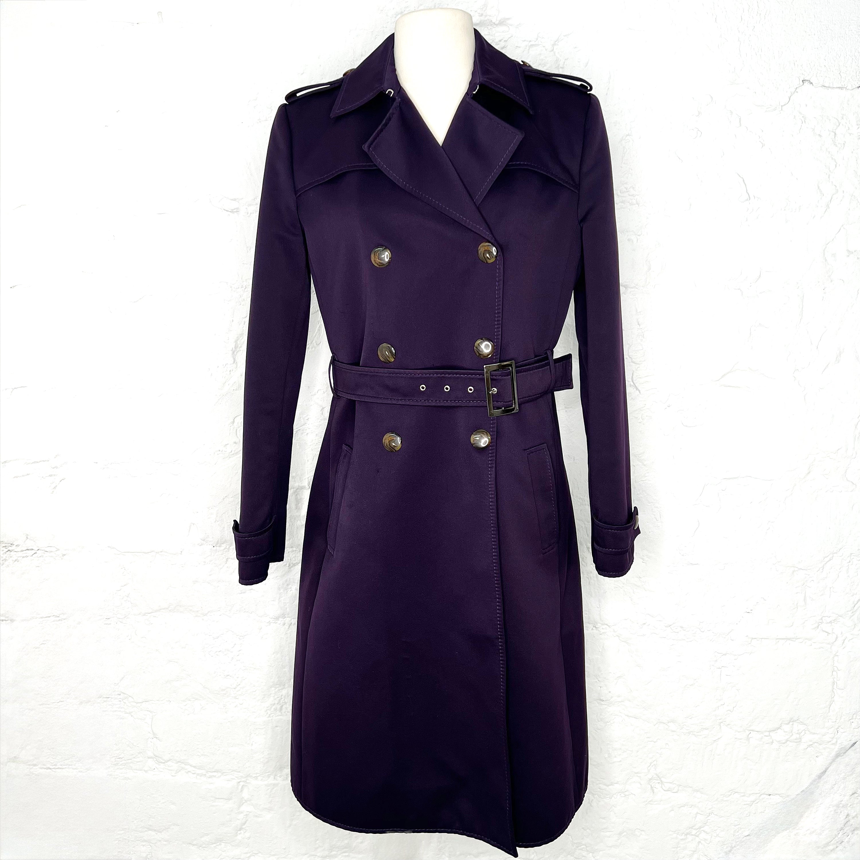 MIU MIU MIU - Miu Dark Purple Trench Coat - ALE PARIS Luxury Vintage