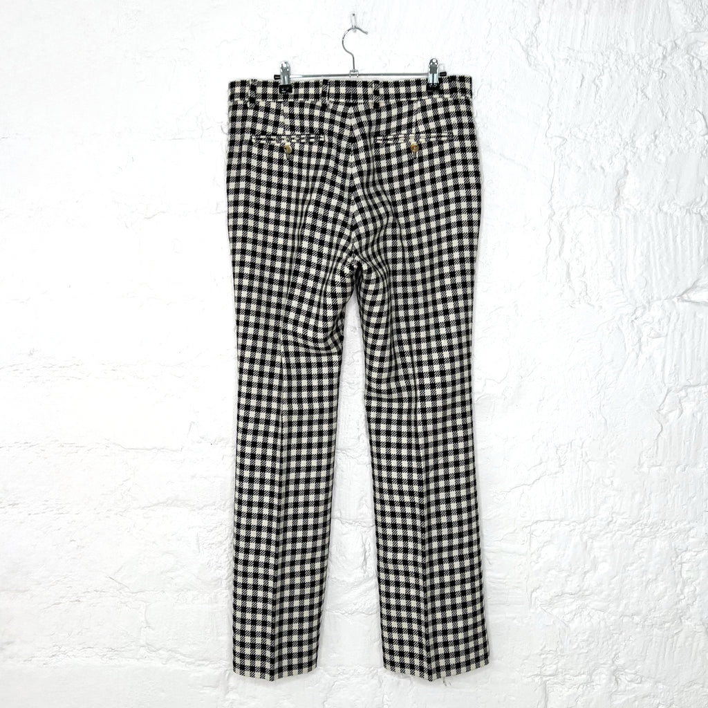 GUCCI GUCCI - Vichy Pattern Wide Leg Trousers - ALE PARIS Luxury Vintage