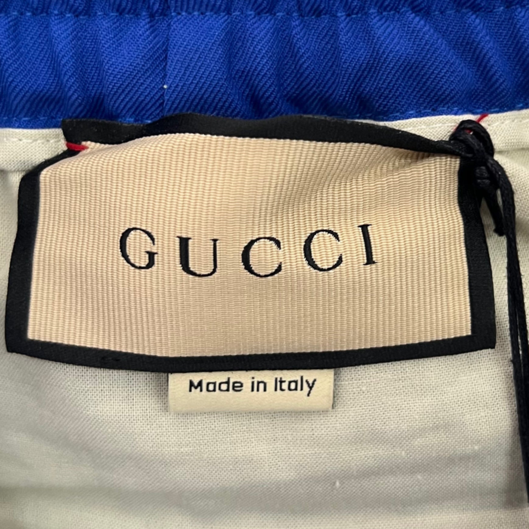 GUCCI GUCCI - Royal Blue White Interlocking G Ample Trousers - ALE PARIS Luxury Vintage
