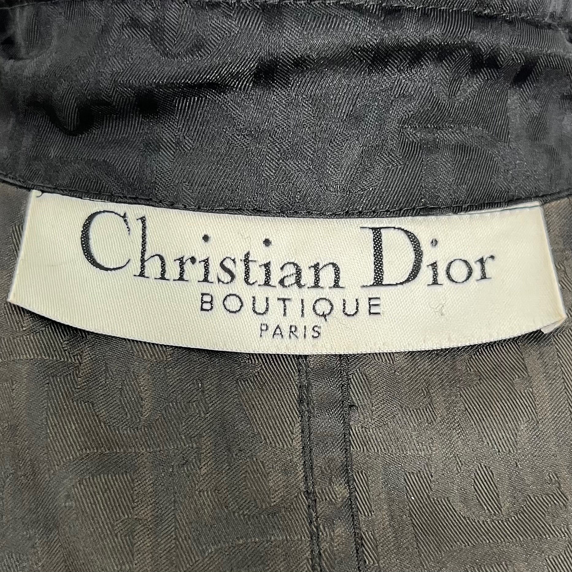 CHRISTIAN DIOR - Black monogram trench-coat - ALE PARIS Luxury Vintage