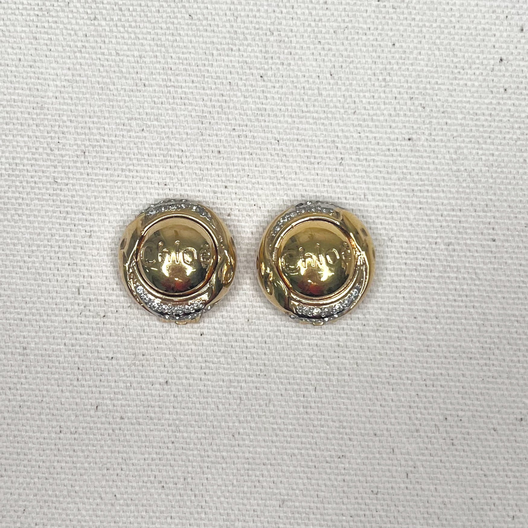 CHLOÉ CHLOE - Shinny Round Clip Earrings - ALE PARIS Luxury Vintage