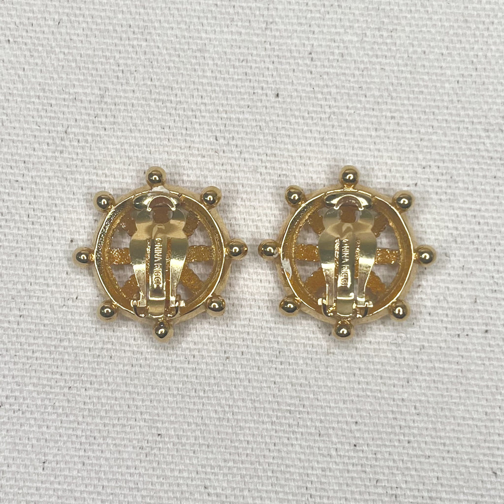 NINA RICCI NINA - Ricci Boat Rods Clip Earrings - ALE PARIS Luxury Vintage